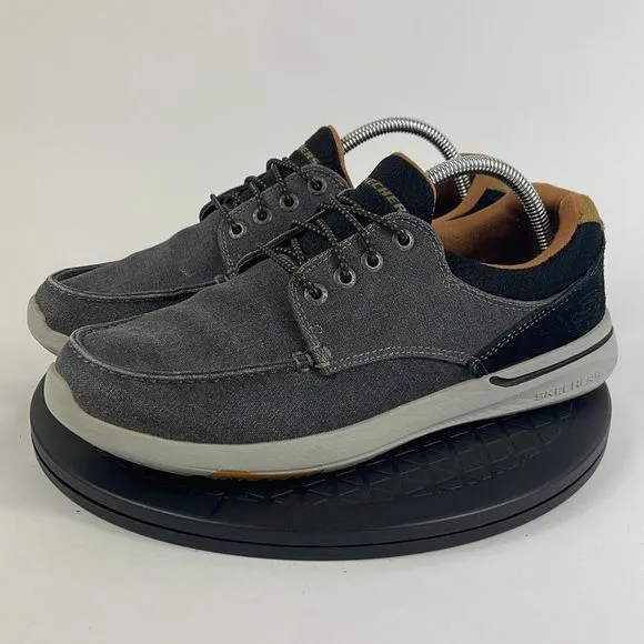 Skechers Relaxed Fit Elent Gray Casual Comfort Boat Shoes 65493 Men’s Size 9