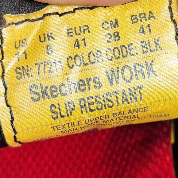 SKECHERS Relaxed Fit Womens 11 Black Work Slip Resistant Comfort Shoes 77211 EUC