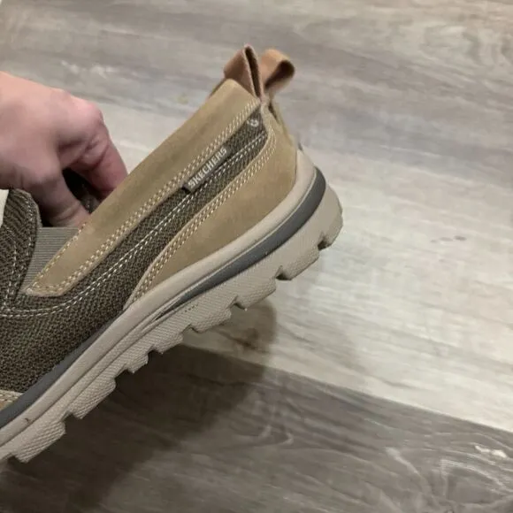 Skechers Superior Milford Sneakers Men's 10 Tan Relaxed Fit Slip-on Casual Shoes