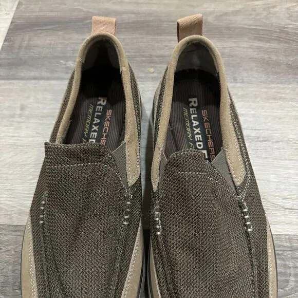 Skechers Superior Milford Sneakers Men's 10 Tan Relaxed Fit Slip-on Casual Shoes