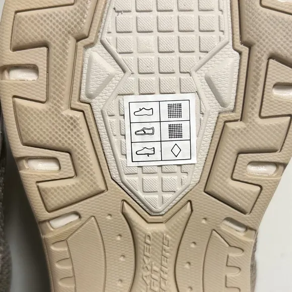 Skechers Taupe Expected Gomel Air Cooled Memory Foam Relaxed Fit Pull On Shoes