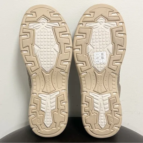 Skechers Taupe Expected Gomel Air Cooled Memory Foam Relaxed Fit Pull On Shoes