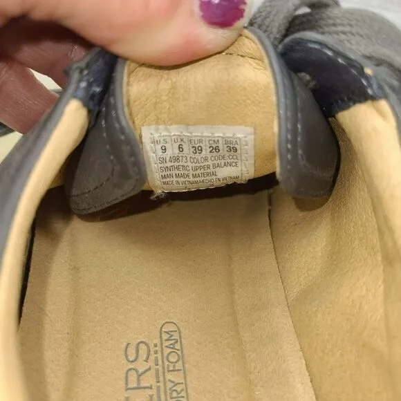 Skechers Vaso Vivar Faux Leather Lace-up Sneakers Women's Size 9