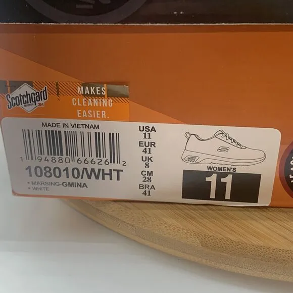 Skechers Work Relaxed Fit Womens Size 11 Shoes White Marsing Sneakers 108010