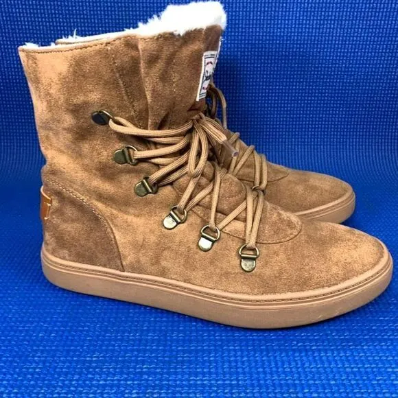 SKECHERS FAUX FUR Women`s Size 7.5 Brown Mid Calf Boots SN 44947
