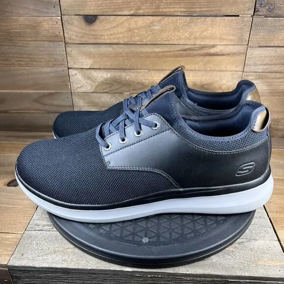 Skechers Relaxed Fit Street Mens Size 13 Black Leather Shoes Sneakers 58817