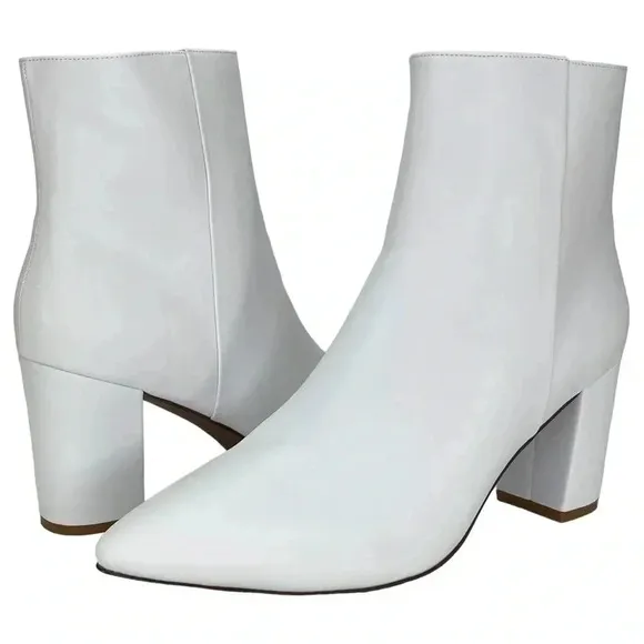 SMASH Shoes Chiku White Faux Leather Womens Ankle Boots Size 11M