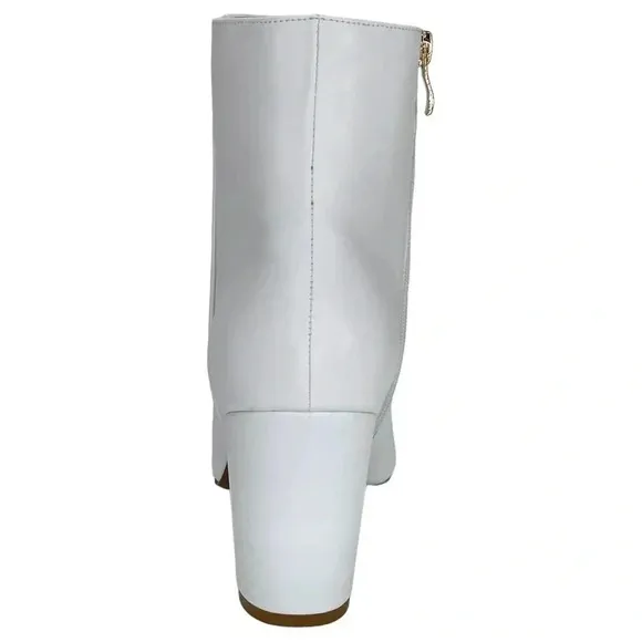 SMASH Shoes Chiku White Faux Leather Womens Ankle Boots Size 11M