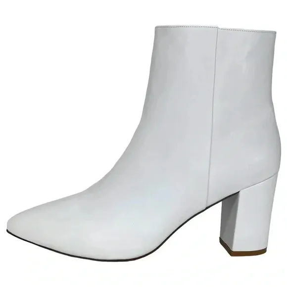 SMASH Shoes Chiku White Faux Leather Womens Ankle Boots Size 11M