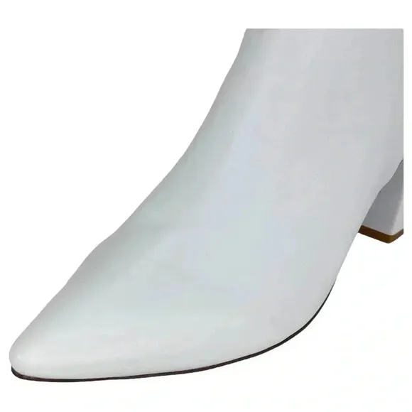 SMASH Shoes Chiku White Faux Leather Womens Ankle Boots Size 11M