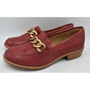 Sofft Womens Size 9.5 Nevara Tango Red Leather Slip On Loafers Shoes