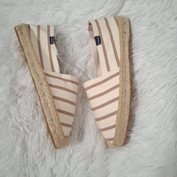 Soludos Dali Canvas Slip On Jute Men’s Espadrille Shoes Brown Stripped Size 8.5