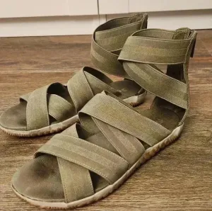 Sorel Out &amp; About Plus Sandals Elastic Gladiator sage green women's 8.5