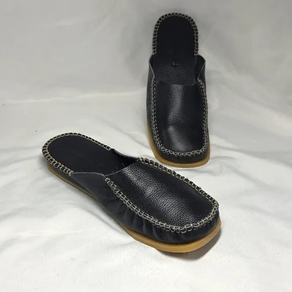 Soul Of Africa by Clarks Women's Black Slip-On Leather Mules Size 8 NWOB