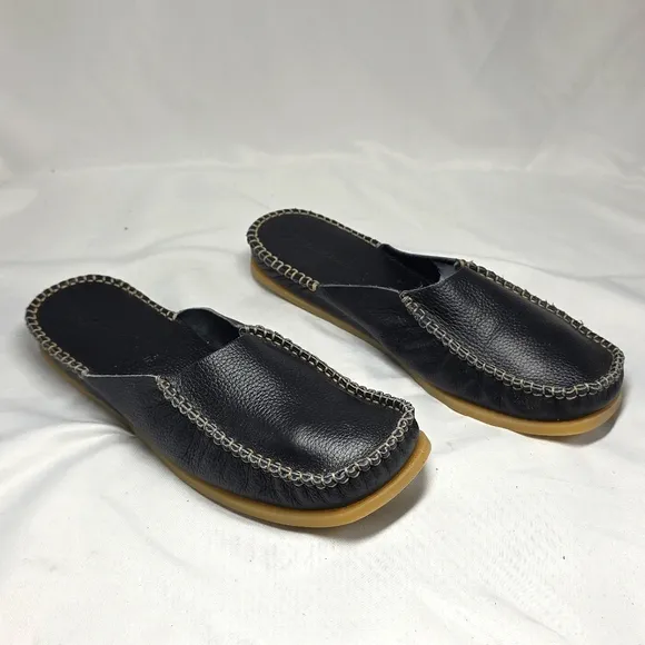 Soul Of Africa by Clarks Women's Black Slip-On Leather Mules Size 8 NWOB