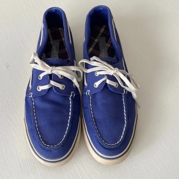 SPERRY Biscayne Cobalt Blue Top Sider Canvas Boat Shoes Summer Beach Cruise