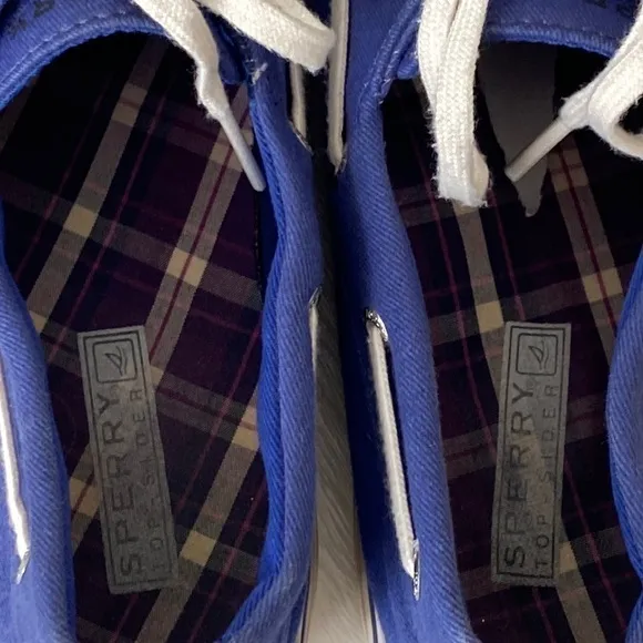 SPERRY Biscayne Cobalt Blue Top Sider Canvas Boat Shoes Summer Beach Cruise