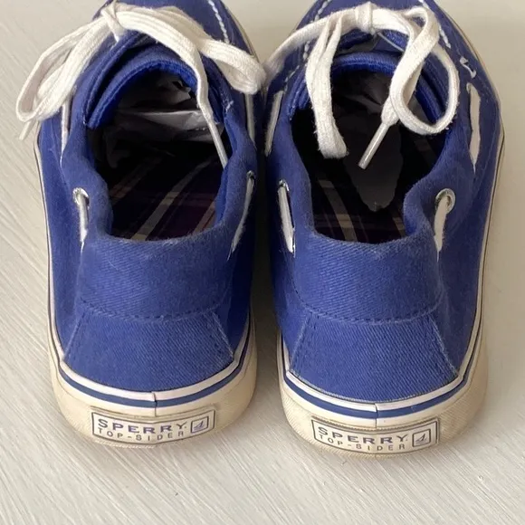 SPERRY Biscayne Cobalt Blue Top Sider Canvas Boat Shoes Summer Beach Cruise