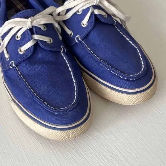 SPERRY Biscayne Cobalt Blue Top Sider Canvas Boat Shoes Summer Beach Cruise