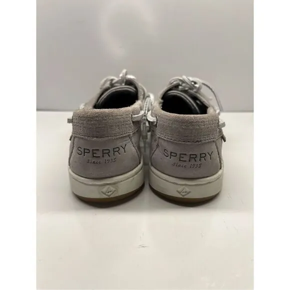 SPERRY COASTFISH EMBOSS GRAY LEATHER BOAT SHOES WOMENS 5.5 / STS87626