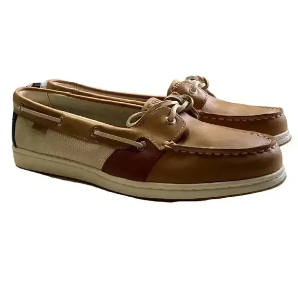 Sperry Coastfish One Eye Sahara Leather Women 9 M 40 Lace-Up Boat Shoe Brown NEW