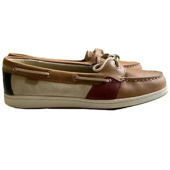 Sperry Coastfish One Eye Sahara Leather Women 9 M 40 Lace-Up Boat Shoe Brown NEW