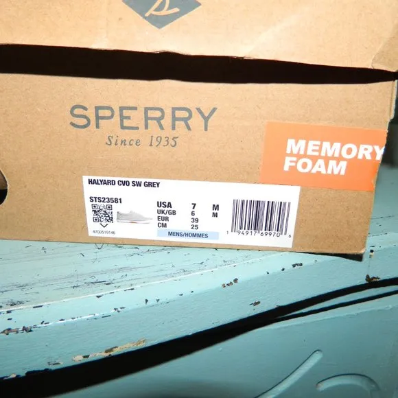 Sperry Halyard CVO Boat Shoes Gray Mens Size 7 NEW