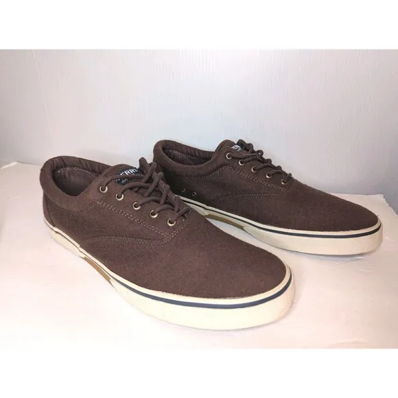 Sperry Halyard CVO Sneakers Shoes Mens Size 16 Wool Brown Boat Comfort Lace Up