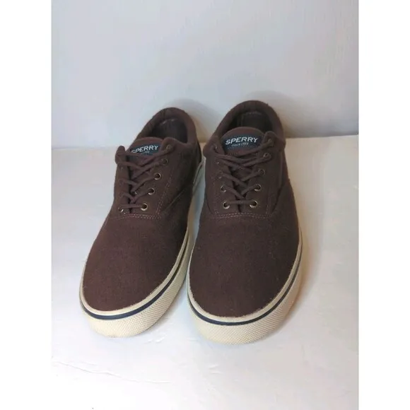 Sperry Halyard CVO Sneakers Shoes Mens Size 16 Wool Brown Boat Comfort Lace Up