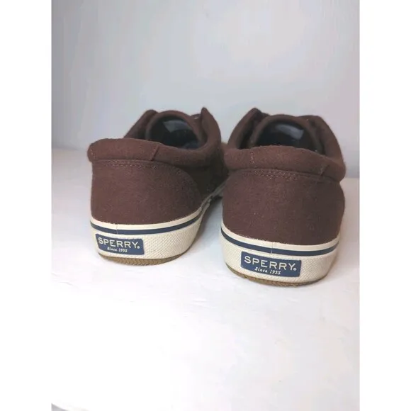Sperry Halyard CVO Sneakers Shoes Mens Size 16 Wool Brown Boat Comfort Lace Up