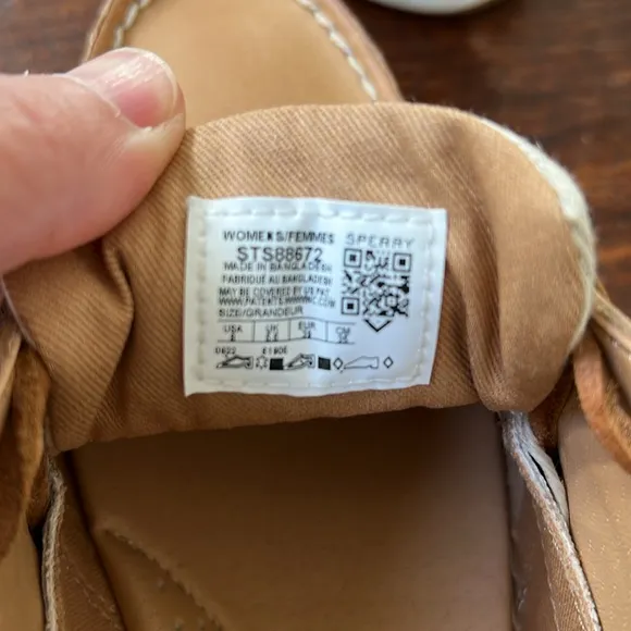 SPERRY Koifish Top-Sider Boat Shoe Grey Stripe Natural Leather W-8