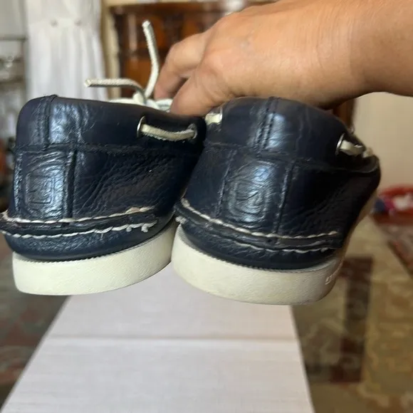 Sperry Men’s 2-Eye charcoal Leather Boat Shoe Size11.5 ,used,leather,dark color