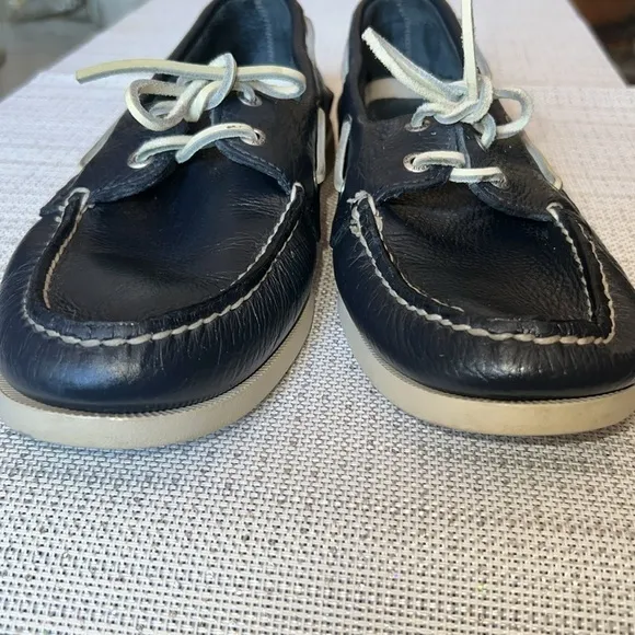 Sperry Men’s 2-Eye charcoal Leather Boat Shoe Size11.5 ,used,leather,dark color