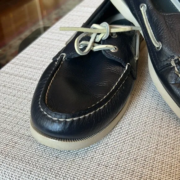 Sperry Men’s 2-Eye charcoal Leather Boat Shoe Size11.5 ,used,leather,dark color