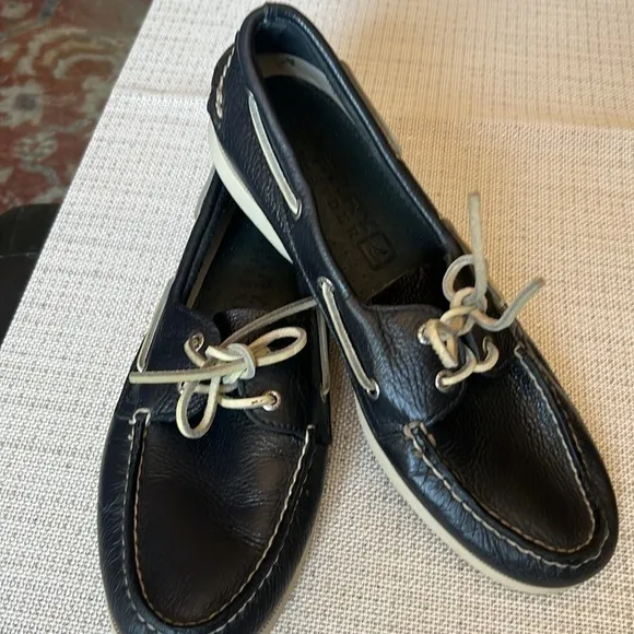 Sperry Men’s 2-Eye charcoal Leather Boat Shoe Size11.5 ,used,leather,dark color
