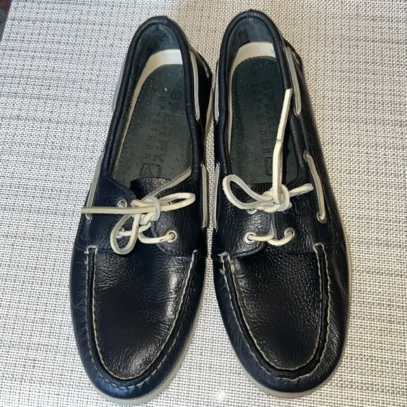 Sperry Men’s 2-Eye charcoal Leather Boat Shoe Size11.5 ,used,leather,dark color