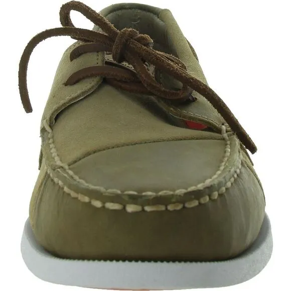 Sperry Mens A/O 2-Eye Patchwork Tan Leather Flat Boat Shoes Sneakers NWOB