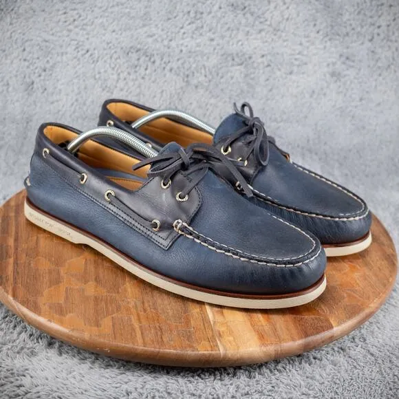 Sperry Mens Gold Cup Authentic Original Boat Shoes Navy 2-Eye 0219485 Mens 13 M