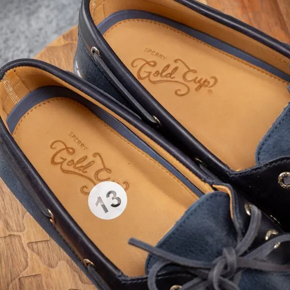 Sperry Mens Gold Cup Authentic Original Boat Shoes Navy 2-Eye 0219485 Mens 13 M
