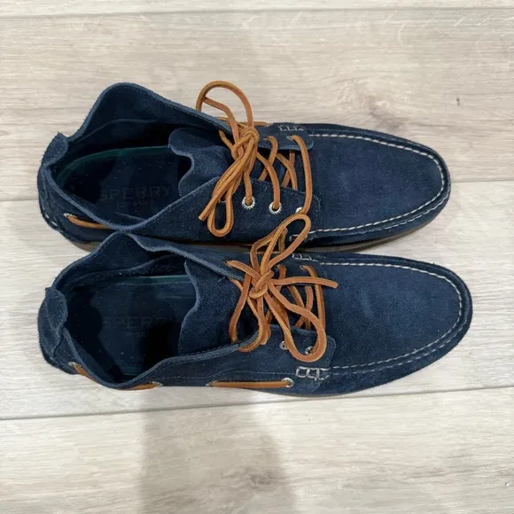 SPERRY Men's Navy Blue Suede Chukka Leather Boat Shoes Size 14