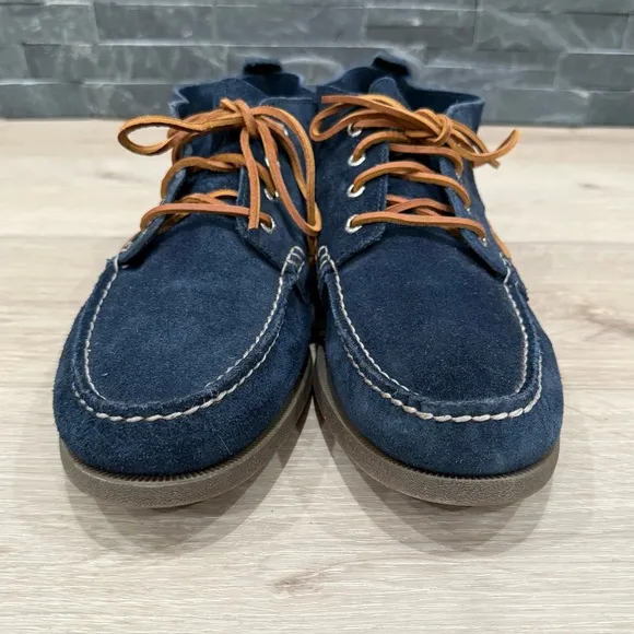 SPERRY Men's Navy Blue Suede Chukka Leather Boat Shoes Size 14
