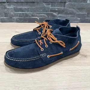 SPERRY Men's Navy Blue Suede Chukka Leather Boat Shoes Size 14