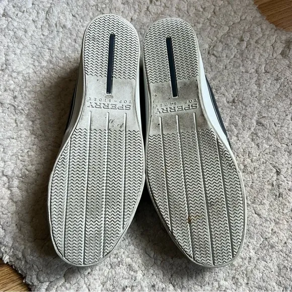 Sperry Mens Original Solid Blue and Tan Plaid Cream/Cement Colored Loafers