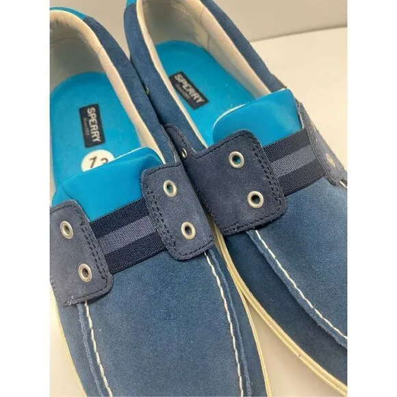 Sperry Men's Outer Banks Top Sider Suede Boat Deck Shoes 13 Navy Blue STS23569