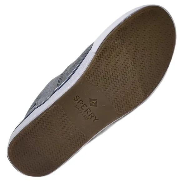 Sperry Mens Striper II CVO Nautical Sneakers Canvas Grey Medium width