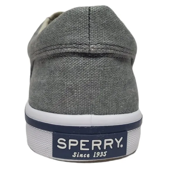Sperry Mens Striper II CVO Nautical Sneakers Canvas Grey Medium width