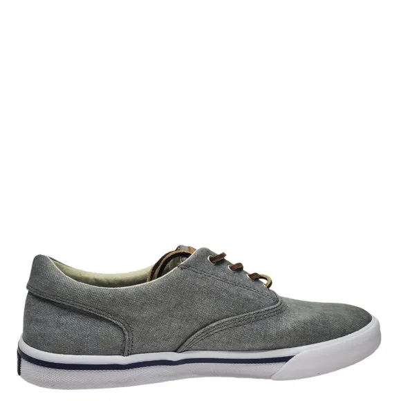 Sperry Mens Striper II CVO Nautical Sneakers Canvas Grey Medium width