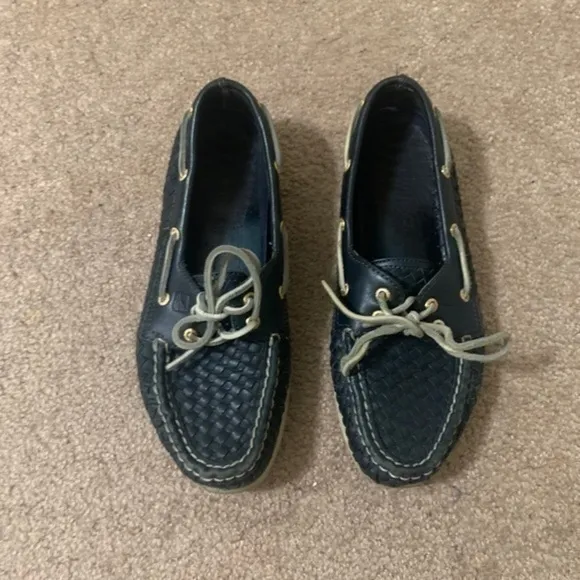 Sperry Navy Blue Boat Shoes Size 8M