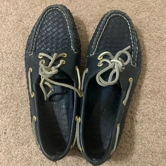 Sperry Navy Blue Boat Shoes Size 8M