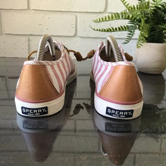 Sperry Red/White Striped Seacoast Boat Shoes Women's Size 8